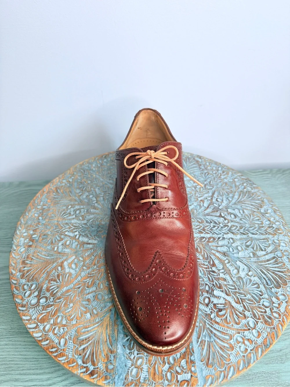 Like New! Cole Haan Cambridge Wingtip Dark Brown Walnut Leather Oxfords Size 11 - Picture 4 of 14